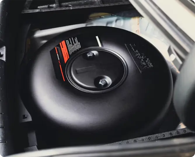 Réservoir torique GPL installé dans l’emplacement de la roue de secours